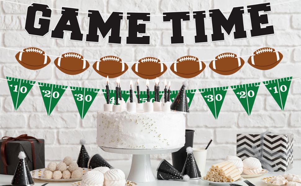 game time football party banner