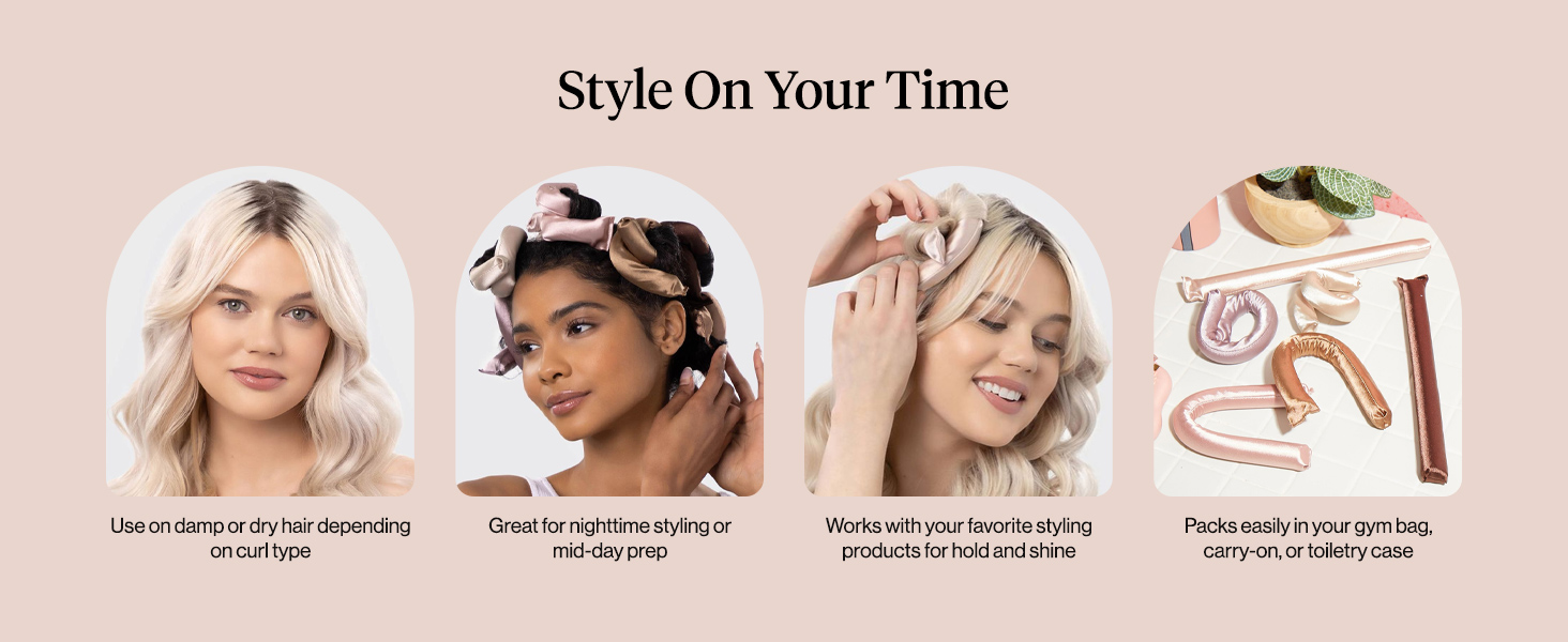 Kitsch Satin Heatless Hair Curlers – No Heat Hair Curlers to Sleep In for Overnight Curls