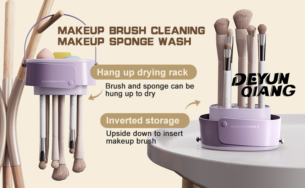 Sponge eye brush is cleaned, dried and stored.