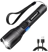 DARKBEAM LED Flashlight Rechargeable USB 6000 High Lumens, Small Powerful Bright Pocket Flashligh...