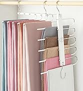 MORALVE Pants Hangers Space Saving - 2 Pack European Beechwood Scarf Hangers - Closet Organizer J...