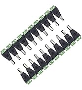 CENTROPOWER 20 Pack DC 12V 5A Male Power Jack Plug Connector 5.5mm X 2.1mm, DC Power Adapter Barr...