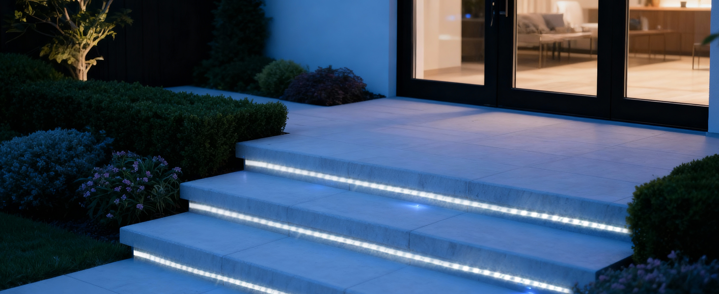 flexible self-adhesive solar rope lights for stairs