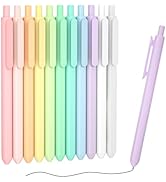 Shuttle Art Retractable Pastel Gel Ink Pens, 11 Pack Black Ink Pens, Cute Pens 0.5mm Fine Point f...