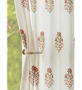 Light Filtering Red Floral Curtains: Linen Curtains for Living Room Bedroom Dining Room 84 Inches...