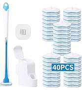 DALIPER Disposable Toilet Brush with 40PCS Refills, Wall Mounted Compact Bathroom Bowl Wand Clean...