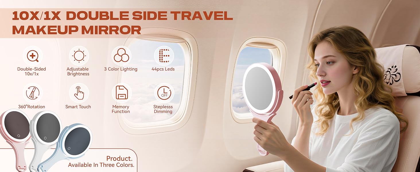 Travel Makeup Mirror with Lights