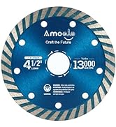Amoolo 4-1/2" Diamond Saw Blade, Continuous Rim Diamond Blade for Porcelain, Tile, Brick, Granite...