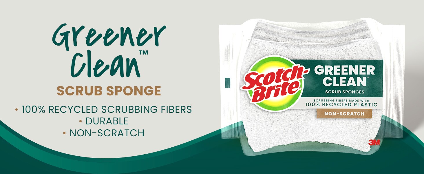 Greener Clean Non-Scratch Scrub Sponge: Recycled Content; Durable; Non-Scratch