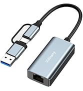 Viilinany 2-in-1 USB 3.0 and USB C to Ethernet Adapter, Gigabit RJ45 LAN Network Dongle 1000Mbps,...
