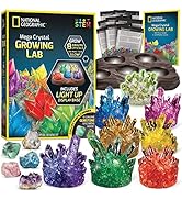 NATIONAL GEOGRAPHIC Mega Crystal Growing Kit for Kids- Grow 8 Crystals with Light-Up Stand, Scien...