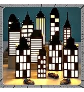 12Pcs Hero Party Favor Boxes Skyscraper City 3D Box with Lights Skyline Buildings Treat Boxes Sup...