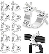 ELFULLY 10 Pack Truss Lighting Clamps, 2 Inch Aluminum Alloy DJ Light Clamp, 220 lb Truss O-Clamp...