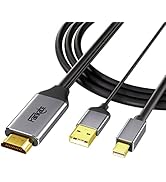 HDMI to Mini DisplayPort Cable 4K@60Hz 6.6FT, Active HDMI 2.0 to Mini DP 1.2 Adapter, HDMI Source...