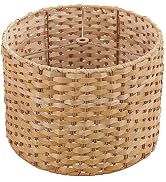 Aspen Creative 31602, Drum Spider Lamp Shade, Natural Banana Leaf, 12" Top x 12" Bottom x 9" Slan...