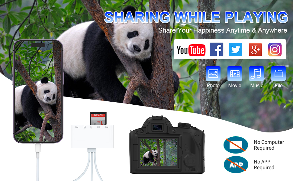 Multi 5-in-1 SD TF Memory Card Reader