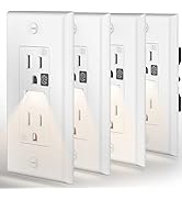 SOZULAMP Tamper Resistant(TR) Receptacle Outlet with Night Light-Easy to Install, Combination Nig...