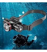 WINDFIRE Scuba Diving Light, Underwater Diving Headlamp Professional IPX8 Waterproof, Safety Divi...