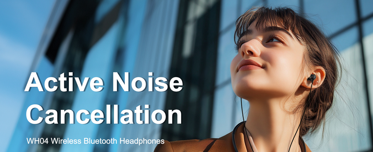 Active Noise Cancellation-WH04 Wireless Bluetooth Headphones
