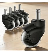 TESUMI Office Chair Wheels 2" Ball Rubber Chair Casters Replacement, Heavy Duty Quiet No Scratch ...
