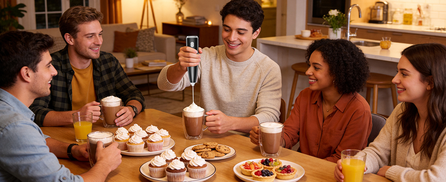 Party Milk Frother: Perfect for Family Gatherings, Make Lattes &amp;amp; Hot Chocolate for Groups