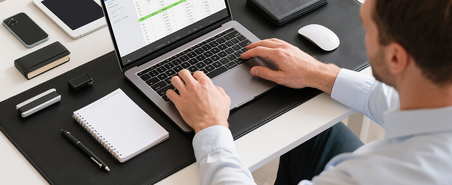 black leather mouse pad for men, large leather mouse pad for work