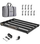 LEKATO Pedalboard, Pedal Board with Built-in Power Supply, 19x12.2x1.8" 2.97LB, Aluminium Alloy G...