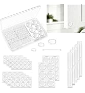 Clear Cabinet Door Bumpers, 4 Shapes Self Adhesive Silicone Pads | 104 pcs with storage box. Clea...