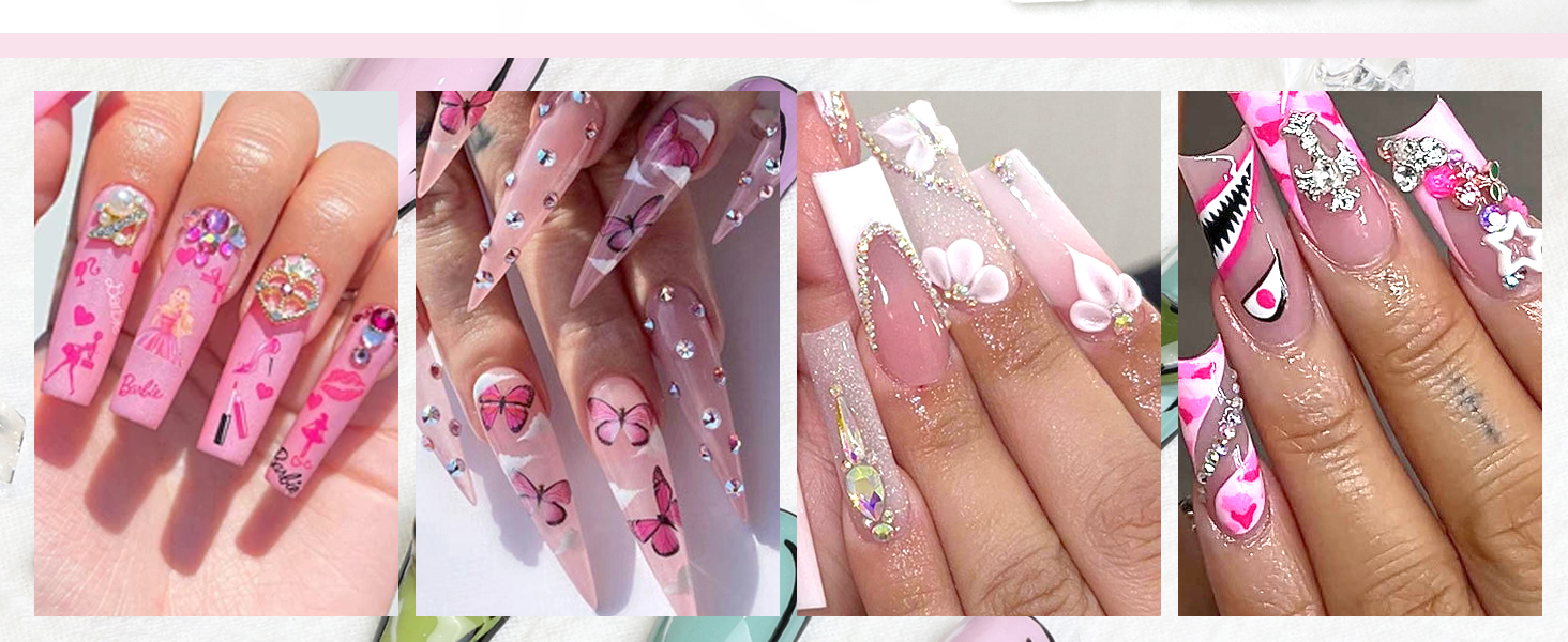 nail stands for Press on nails with 200PCS Double Sides taps And acrylic nail tips