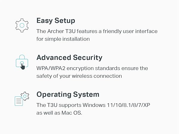 Easy Setup, Advanced Security, Supports Windows 11/10/8.1/8/7/XP and Mac OS 10.9-10.14