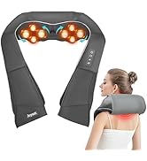 Joyset Shiatsu Neck and Back Massager with Heat,Electric Shoulder Massager for Pain Relief Deep T...