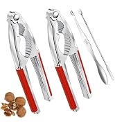 Nut Cracker, 2-Pack Stainless Steel Nutcracker with Non-Slip Handle, for Walnuts, Pecans, Hazelnu...