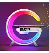 Wireless Charger Atmosphere Lamp, 2023 New Mini LED Table Lamp, Bluetooth Speaker, Dimmable Night...