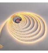 12V LED Strip Lights SMD 2835 Dimmable Tape Light 16.4FT 3000K Warm White 600Leds Density UL Prem...