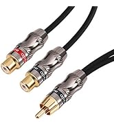 Devinal RCA Splitter, RCA 1 Male to 2 Female Cable Adapter, Stereo Audio RCA Y-Cable Heavy Duty, ...