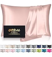 Mulberry Silk Pillow Cases Standard Size, Silk Pillowcase for Hair and Skin, Anti Acne Cooling Sl...