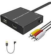 RuiPuo HDMI to AV Adapter HDMI to RCA Converter Compatible Fire Stick, Roku, Support 1080p, PAL/N...