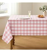 Veblandy Checkered Tablecloth Rectangle Waterproof Gingham Table Cloth Washable Buffalo Plaid Tab...