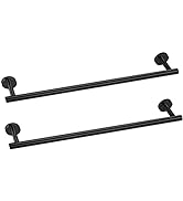 Cilee 2 Pieces Matte Black Bathroom Towel Bar, 24 Inch Double Towel Racks ,Bathroom Towel Holder ...