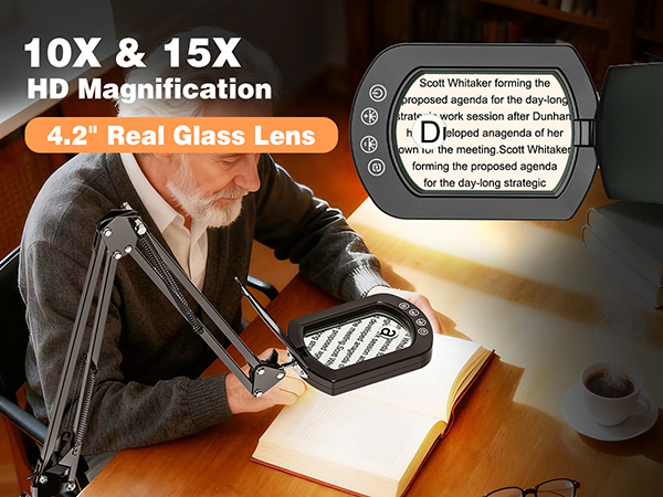 Magnifying Glass with Light and Clamp