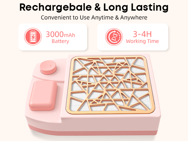 Rechargeable nail dust collector