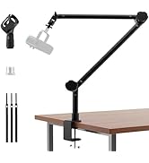 Microphone Stand, Suspension Boom Arm Heightened Design with Desk Mount Clamp, 360° Rotatable,5/8...