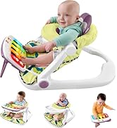 Fisher-Price Portable Baby Chair Kick &amp; Play Deluxe Sit-Me-Up Seat with Piano Learning Toy &amp; Tray...
