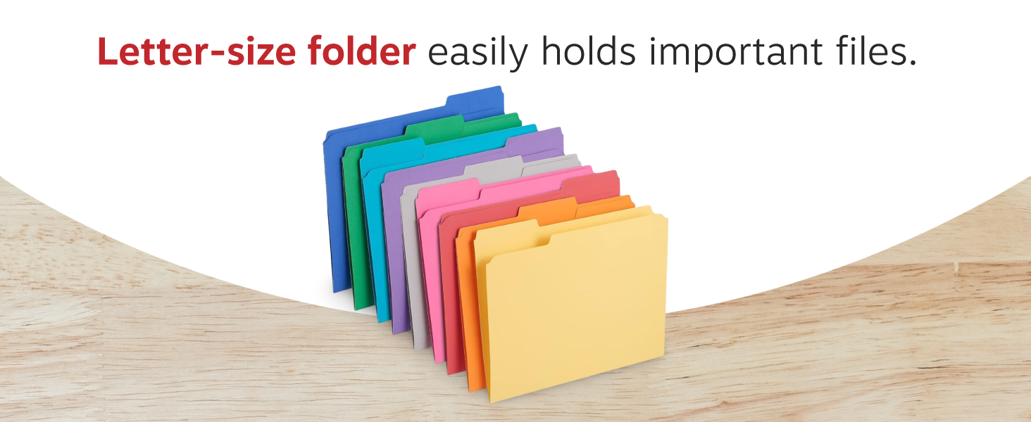 Staples 508994 Colored File Folders W/Reinforced Tabs Letter 3 Tab 100/Box