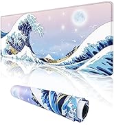 Viorichve Gaming Mouse Pad Large XXL Mouse Pad Extended Big Desk Mat Japanese Sea Wave 31.06" x 1...