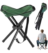Portable Folding Camping Stool, Travel Fishing Chair Quad Frame Camping Chair Maximum Weight 290 ...