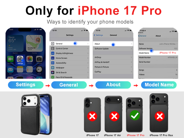 ONETOP Wallet Card Case for iPhone 17 Pro