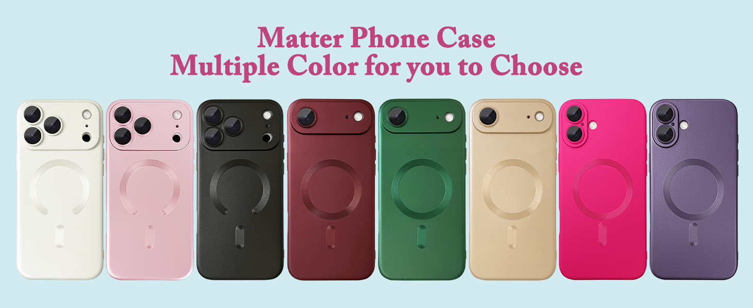 ankofave Magnetic for iPhone 17 Pro Case with Camera Protector, Soft Metallic Luster Phone Case