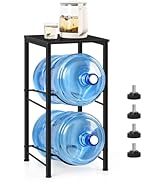 Water Jug Holder 5 Gallon Water Bottle Holder Stand with Storage Shelf, 2 Tier 5 Gal Water Jug St...