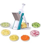 ONCE FOR ALL Safe Mandoline Slicer 5 in 1 Vegetable Cutter, Strips Julienne Dicer Adjustable Thic...